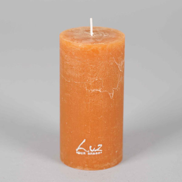 bougies de table artisanale velours orange taille L