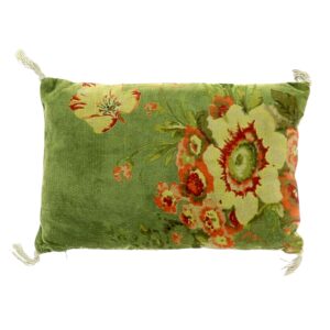 coussin 20x30 cm en velours de coton fleuri modèle avocat