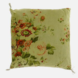 coussin 45x45 en velours de coton imprimé floral modèle curry