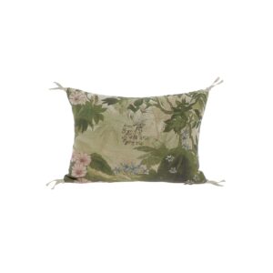 coussin en lin et velours de coton 25x35cm modèle fleur