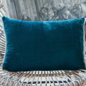 Coussin en velours de soie canard 35x50 cm