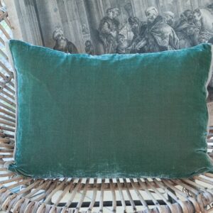 Coussin en velours de soie céladon 35x50 cm