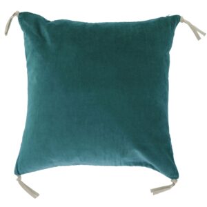 coussin en velours de coton 45x45cm bleu canard