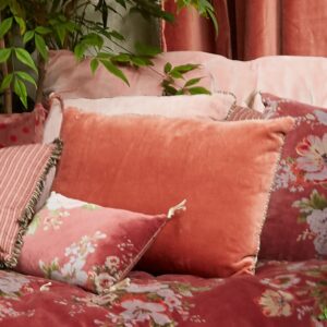 coussin en velours de coton 35x50cm terracotta
