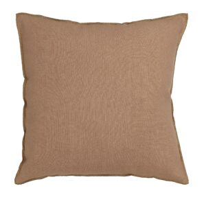 Coussin en lin lavé 45x45 cm rose poudré fabrication française