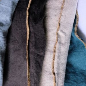 Association coussins en lin lavé fabrication française