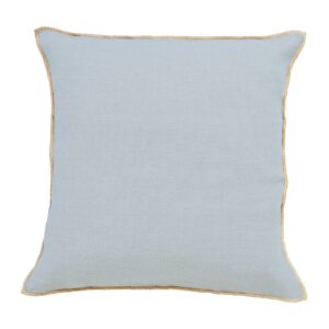 Coussin en lin lavé 45x45 cm bleu clair fabrication française
