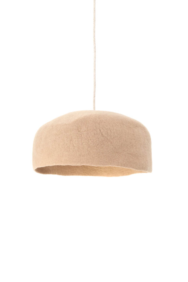 Luminaire en feutre de laine artisanal couleur nude