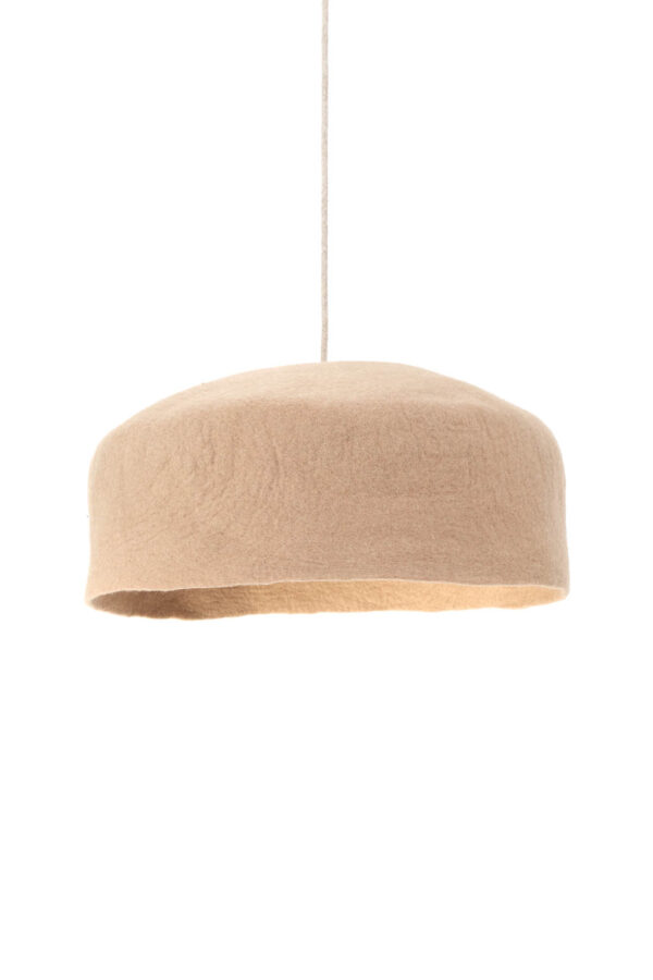Luminaire en feutre de laine artisanal couleur nude taille xxl