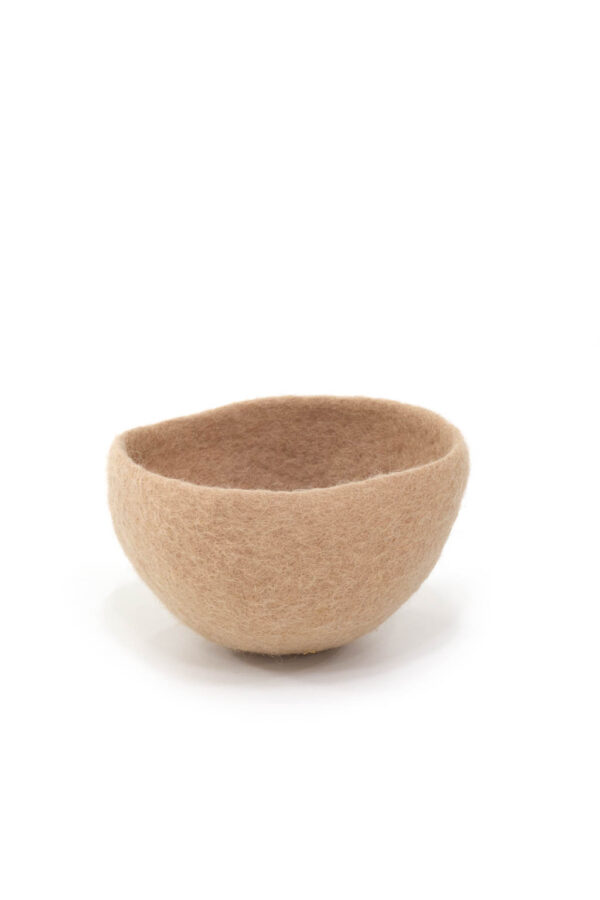 Bol en feutre de laine couleur nude artisanal taille M