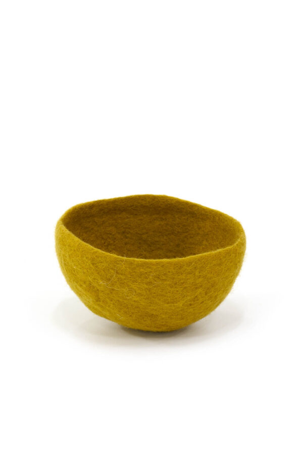 Bol en feutre de laine couleur pistache artisanal taille M