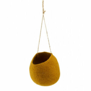 Panier suspendu en feutre de laine or