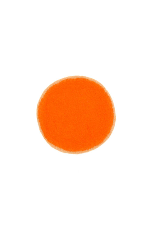 Pastille de table bicolore nude et orange en feutre de laine taille M