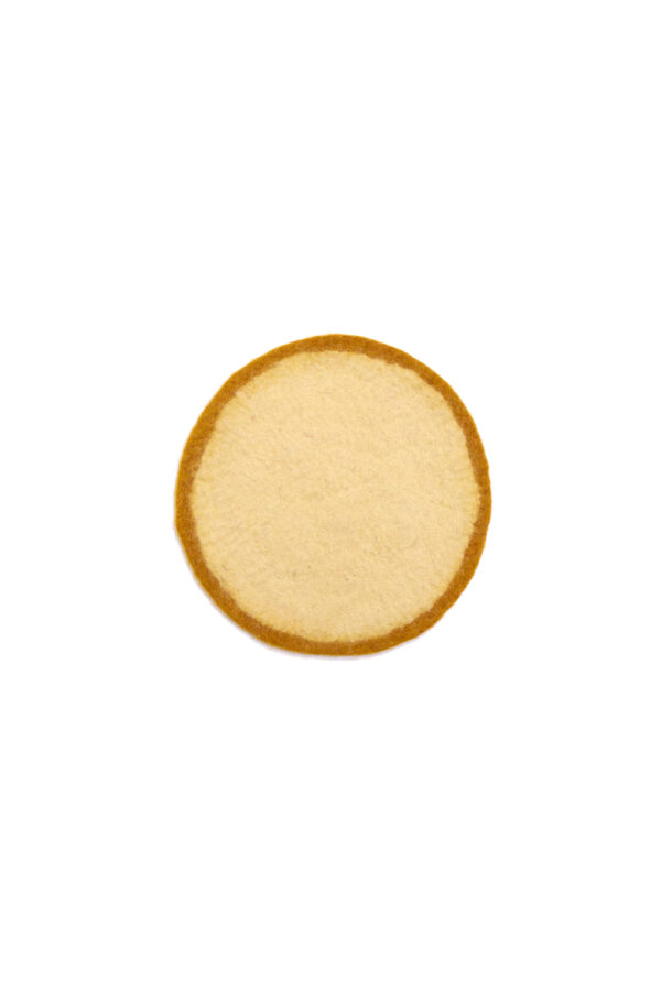 Pastille de table bicolore doré et blé en feutre de laine taille M