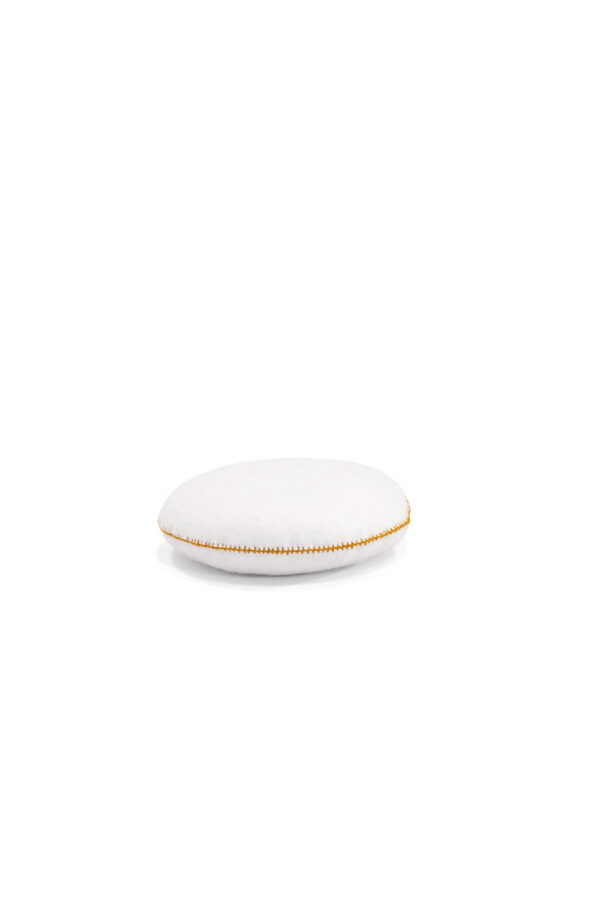 Coussin Muskhane fait main blanc diamètre 28cm