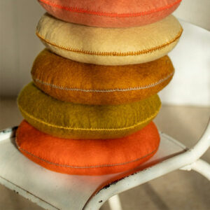 Ensemble de coussins en feutre de laine multiple coloris