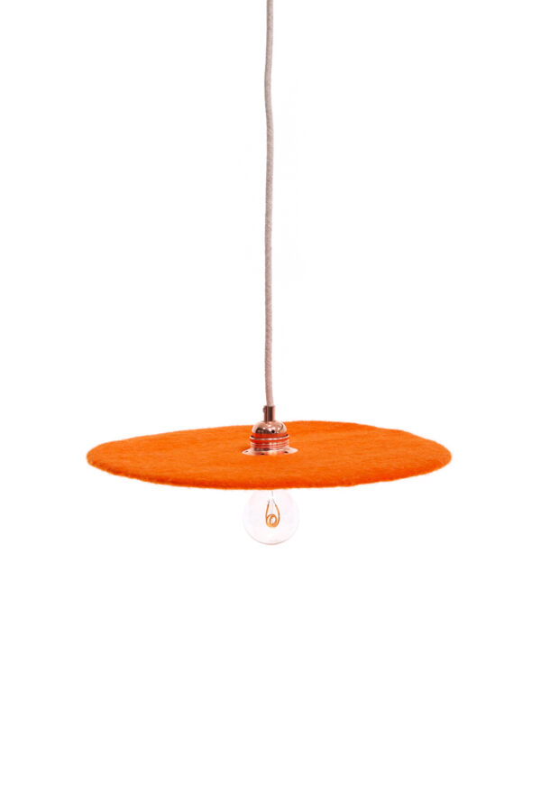 suspension fullmoon orange en feutre de laine taille M