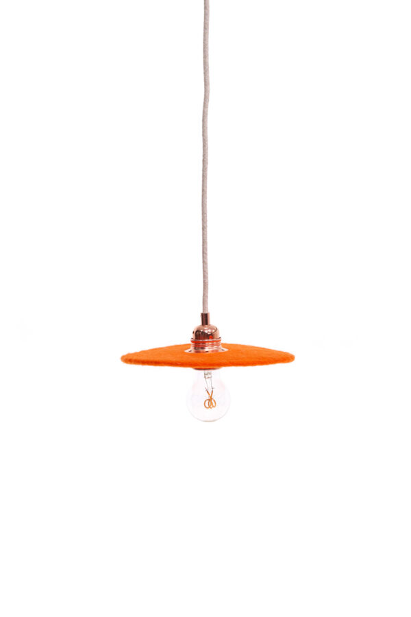 suspension fullmoon orange en feutre de laine taille S