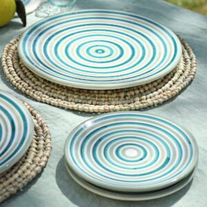 Lot assiette en céramique multicolore fait main Maroc collection faro