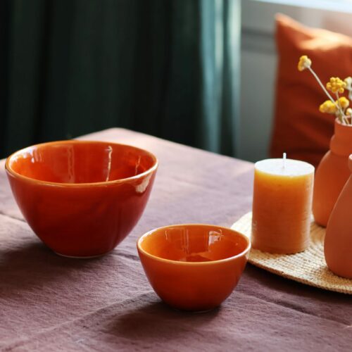 bol orange poterie artisanat marocain