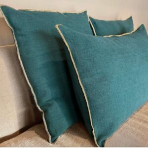 <b>SOE</b> - Coussin en lin 40x60 cm - Paon