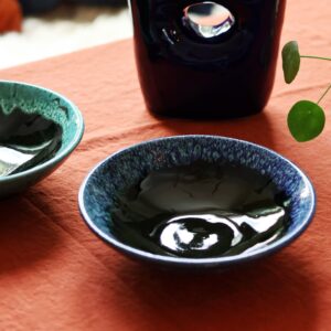 <b>OCEAN</b> assiette/coupe en céramique bleu et brun - Bleu, S