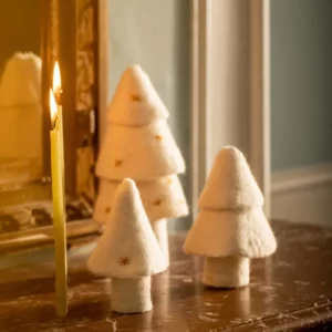 <b>BANA</b> - Sapin en feutre de laine blanc naturel ou vert