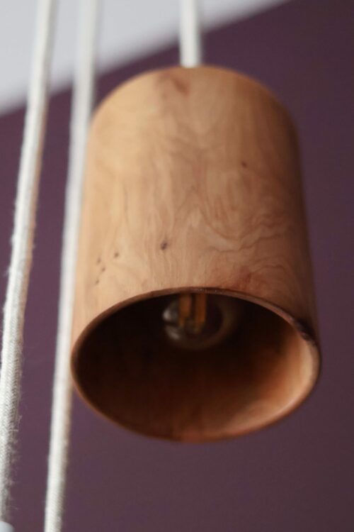 Suspension Lumi en bois de Thuya forme 1 vue de dessous