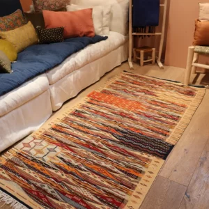 vue du dessus tapis kilim 105x207cm