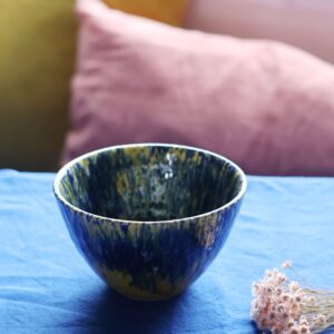 <b>POLLOCK</b> - Bol en céramique jaune et bleue - S