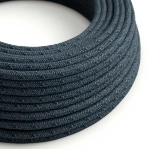 Câble électrique en coton bleu gris foncé