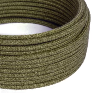 Câble électrique en jute kaki