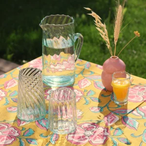 <b>KESSI RAYE</b> - Lot de 2 verres striés et transparents (disponible en deux tailles)
