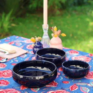 <b>NUIT</b> – Coupe/assiette (3 tailles) en céramique bleue nuit